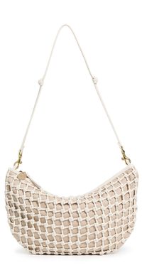 Clare V. Lune Bag White Knot Woven Leather One Size