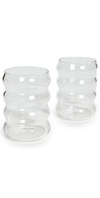 Sophie Lou Jacobsen 6oz Ripple Cup Set of 2 Clear One Size