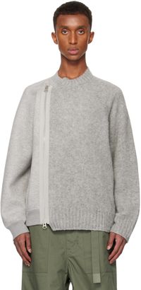 sacai Gray Zip Sweater