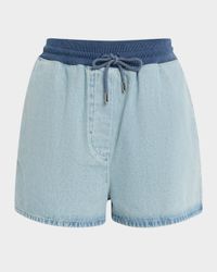 Drawstring Denim Shorts