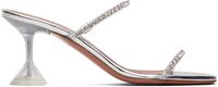 Amina Muaddi Transparent Gilda Glass 70 Heeled Sandals