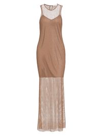 Women's Mika Crystal Mesh Maxi Dress - Bronze Mesh - Size XL