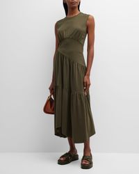 Gathered Seam Midi Dress