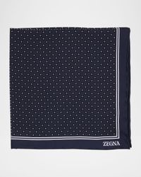 Men's Petite Geometric Floral Silk Pocket Square