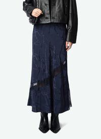 Zadig&voltaire - Jupe longue évasée en dentelle - Taille 42 - Bleu