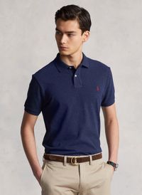 Polo Ralph Lauren - Polo slim-fiit en coton - Taille XL - Bleu