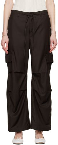 Youth Brown Wide-Leg Cargo Pants