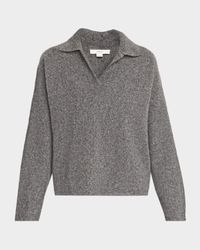 Donegal Plush Cashmere Dolman-Sleeve Polo Sweater