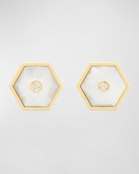 Baia Sommersa Mother-of-Pearl and Diamond Stud Earrings