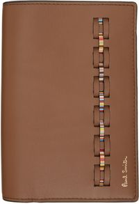 Paul Smith Brown Woven Front Passport Holder
