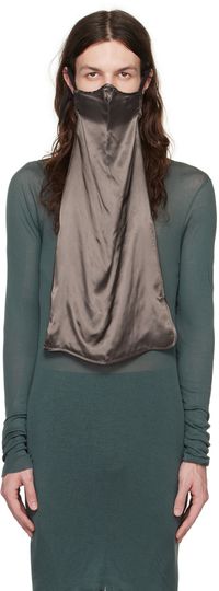 Rick Owens Taupe Long Face Mask