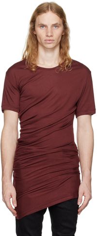 Julius Burgundy Drape T-shirt