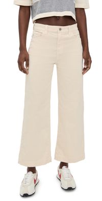 AG Saige Wide Leg Cropped Corduroy Jeans Opal Stone 32
