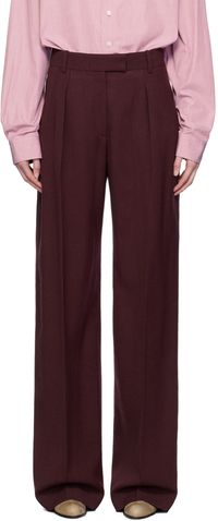 The Row Burgundy Antone Trousers