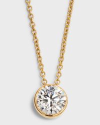 Lab Grown Diamond 18K Yellow Gold Round Pendant Necklace, 1.5tcw