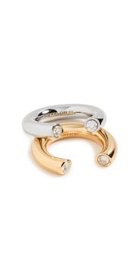 DEMARSON Miley Stackable Rings 12K Shiny Gold/Ir/Crystal 8