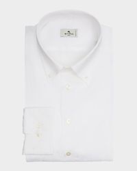 Men's Cotton Logo Jacquard Dress Shirt