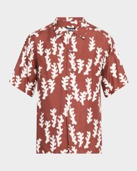 Men's Silk Oasi Print Short-Sleeve Shirt