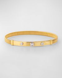 18K Yellow Gold Masai Small Diamond Station Bangle