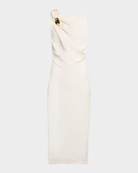x Escha Soni Brooch Knotted Sleeveless Midi Dress