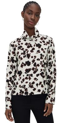 Proenza Schouler White Label Printed Soft Twill Ansel Top Aqua Floral 12
