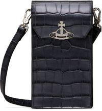Vivienne Westwood Gray Crocodile Phone Pouch