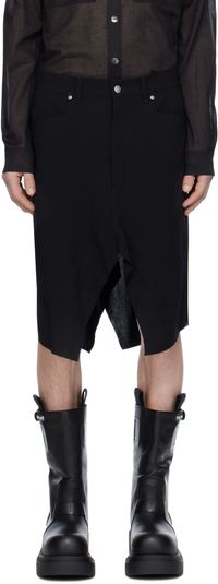 Rick Owens Black Hollywood Slivered Skirt