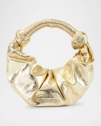 Lame Lopsy Metallic Vegan Leather Top-Handle Bag