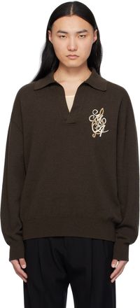 AMIRI Brown 'MA' Music Note Sweater