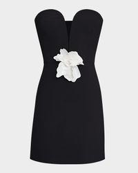 Anabelle Strapless Plunge Crepe Mini Dress