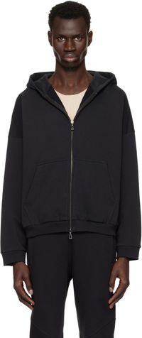 John Elliott Black Frances Full Zip Hoodie