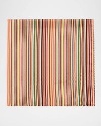 Men's Silk Signature Stripe Pocket Square