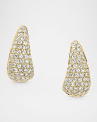 18K Yellow Gold Diamond Claw Earrings