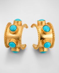 Turquoise Huggie Hoop Earrings