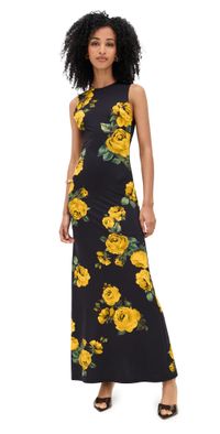 alice + olivia Delora Open Back Sleeveless Crew Neck Maxi Dress Rosehips 6