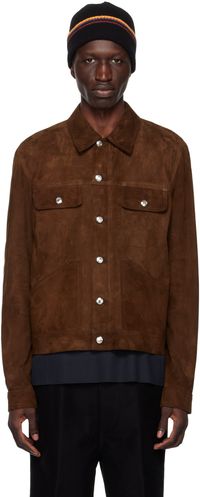 Paul Smith Brown Trucker Suede Jacket