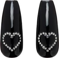 I'm Sorry by Petra Collins SSENSE Exclusive Black & Silver D'heygere Edition Heart Nail Earrings