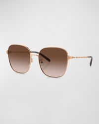 Twisted Gradient Metal Square Sunglasses