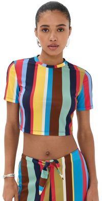 STAUD Fernanda Top Market Stripe M