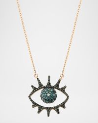 Eye Light Open Multi-Diamond Pendant Necklace