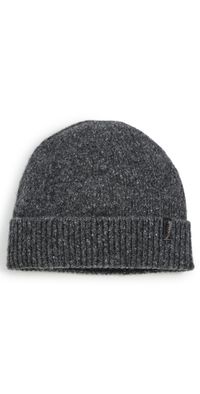 Vince Donegal Cashmere Jersey Cuffed Beanie Charcoal One Size