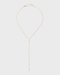 Petite Malibu Gold Tag Lariat Necklace