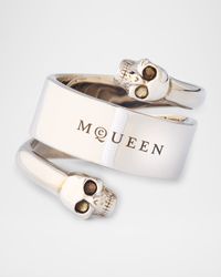 Men's Twin Skull Logo Ring
