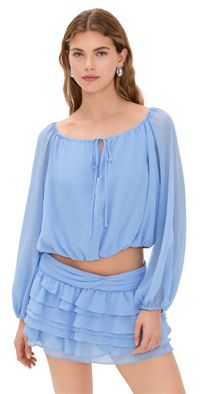 Amanda Uprichard Dallas Top Baby Blue L