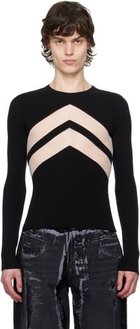 Jean Paul Gaultier Black 'The Chevrons' Sweater