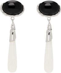 corali Silver & Black Embleme Grande Earrings