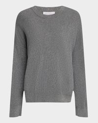 Lurex Cotton Metallic English Rib Knit Sweater