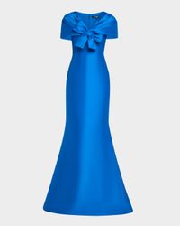 Bow-Front Shawl Trumpet Gown