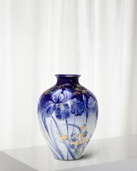 Handpainted Celadon Vase, 14"