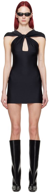 Coperni Robe courte noire à ornement torsadé